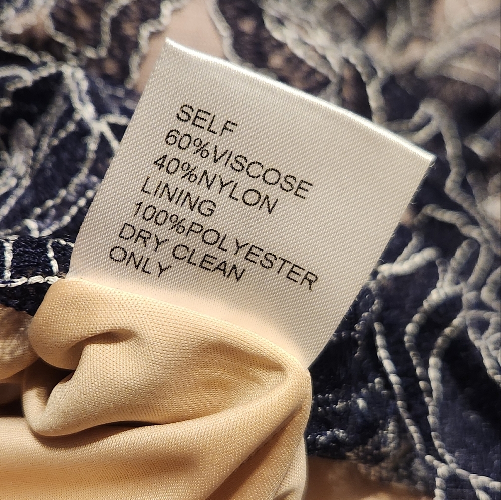 Tadashi Shoji Rose Motif Sheath Dress. Navy Size 6. NWT - Picture 4 of 7